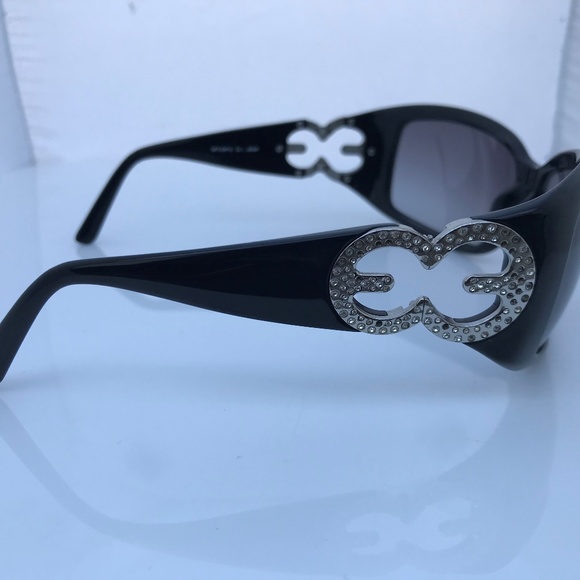 Escada Women Black Sunglasses Crystal Jeweled Logo - Picture 3 of 8